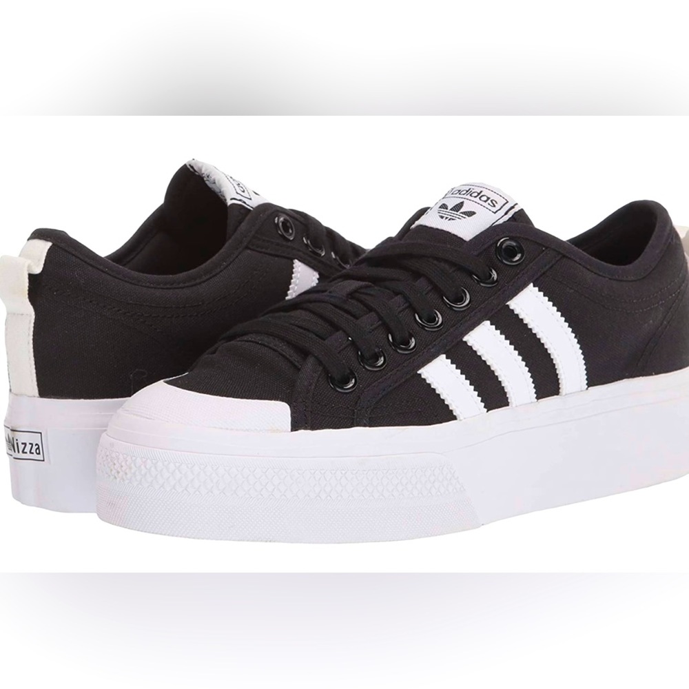 NWT black Adidas Originals Nizza platform sneakers- size 8.5 - Picture 1 of 11